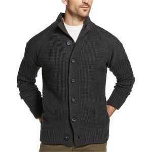 Weatherproof Mens Waffle-Stitch Cardigan Sweater, NWT